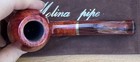 Molina Striato Smooth Light Brown Bent Apple  a626   9mm  Filter Pipe - New
