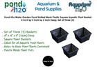 4  Sq Aquatic Slotted Mesh Plastic Pond Plant Baskets  Water Garden Pots  3 Pcs