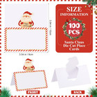 100 Pcs Christmas Place Cards For Table Setting Santa Claus Die Cut Place Cards 