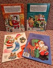 Vintage lot 4 Christmas Coloring activity Books Santa Claus creative Child usa 