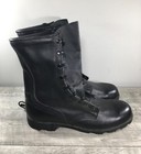 Motorcycle Biker Men   s Work Boots Size 12 Vtg Combat Soft Toe 90s Punk Leather