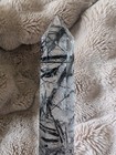 Black Tourmaline Tower Rutile Clear Quartz Crystal Point Large Tall Gemstone