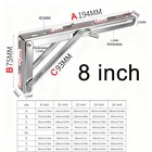 Folding Shelf Brackets - 2 Pcs Heavy Duty Stainless Steel Collapsible - 8-16inch