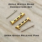 Apple Watch Band Connectors  24mm Strap Adapters  Stainless Steel  Gold  Silver