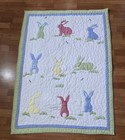 Pottery Barn Kids Bunny Quilt Baby Blanket Pastel Easter Nursery Cotton
