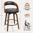 26  Counter Height Swivel Bar Stool Pu Leather Modern Chair W  Back Black