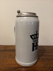 Vintage German Hb Hofbrauhaus Munchen Stoneware Beer Stein With Pewter Lid