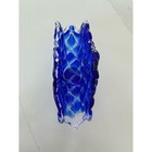 Murano Blow Glass Deep Cobalt Blue Ruffled Glass Napkin Holder