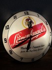 Rare 1950   s Vintage Leinenkugels Beer Glass Double Bubble Bar Clock Light Sign 