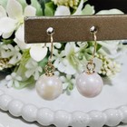 18k Yellow Gold Natural Akoya Pearl Hook Dangle Drop Earrings 6 5mm Japan