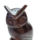 Ironwood 6 5  Hand Carved Wooden Owl Figurine Rustic Woodland Decor Statue