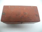 Antique Vintage Red Painted Rectangular Wood Trinket Box With Hasp