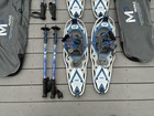   2   Complete Sets Yukon Charlie s 8x25  Men s Snowshoe  Aluminum Poles   Bags