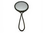 Vintage Hand Held Mirror Romantic Couple Gold Detail Brass Tone Vanity