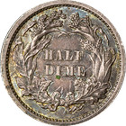 1862-p Seated Liberty Half Dime - Obverse Cleaned