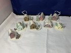 8 Primitive Houses Christmas Ornaments Cardboard