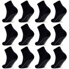  Toddlers Socks Kids Grip Boy Girl Non Slip Skid Sticky 1-3t  05 Black-12 Pairs