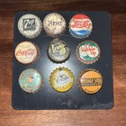 Antique Cork Lined Bottle Cap Lot Of 9 Assorted Magnets-decorative magnet Decor 