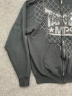Y2k Tapout Mps Black Graphic Zip Up Hoodie Men s L Eyes Chain Link Mma Grunge