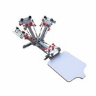 4 Color 1 Station Silk Screen Printing Press Machine With Micro Registration