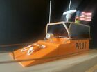 Patrol Boat Model Vintage Solid Hand Carved Wood Veteran Folk Art