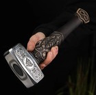 Nordic Hammer Handmade With Carved Viking Handle  Medieval Hammer  Viking Hammer