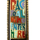 Vintage Peace To All Who Enter Here Brass Door Knocker Terra Sancta Guild 1969