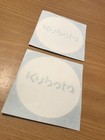 Kubota Tractor Circle Logo Sticker -white - 4  Set Of 2 4x4 Diesel Loader
