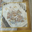 New Bucilla Tee Pee Bears Crib Cover Stamped Cross Stitch Baby 34 X 43 Kit