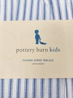 Pottery Barn Kids Ticking Striped Crib Bed Skirt Blue 28 x52  100  Cotton Nos
