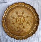 Vintage Large Florentine Tray Italian Gold Gilt Accent Wood 17 