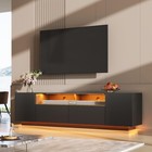 Led Tv Stand With Large Storage Cabinet For 55 60 65 70 75 Inch Tvs Black