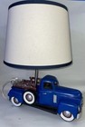Pottery Barn Kids Classic Blue Vintage Ford Style Metal Pick Up Truck Table Lamp