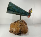 Glass   Metal Parlor Style Large Kaleidoscope On Burl Wood Steve Failows Ooak