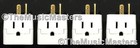 4x Cube Tap 3 Outlet Wall Plug Triple Power Splitter Electric Adapter Ul Listed