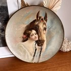 Antique Litho Tin Art Plaque Rainier Beer Seattle Malting   Brewing Co Horse