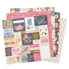 Pink Paislee Double-sided Paper Pad 12x12 24 pkg-gold Foil  Joyful Notes