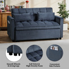 3 In 1 Convertible Sleeper Sofa Bed Pull Out Couch Bed Adjustable Backrest