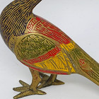 Vintage Hand Painted Solid Brass Peacock Bird Figurine India