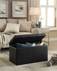30-inch Hinged Storage Ottoman Seat Bench Footstool Bed Sofa End Stool  Black