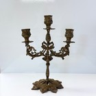 Vintage Brass 3 Arm Candelabra Ornate Baroque Rococo Candle Holder 9 4   