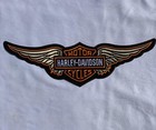 Harley-davidson 15  Large Wing Patch - Skin Orange Embroidered Back Logo Iron-on