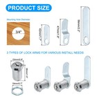 2pack 1-1 8 Inch Cabinet Locks With Keys Zinc Alloy Cam Lock Silver