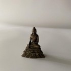 Japanese Buddhist Brass Seated Buddha Statue Hand Size Traditional Art Rare