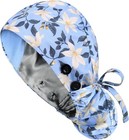 Satin Lined Scrub Caps With Buttons   Sweathand  Surgical Caps For Women