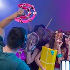 7 Pieces Double Row Tambourine Half Moon Musical Tambourine Plastic Tambourin   