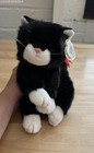 Ty Beanie Buddy Zip The Cat Plush Vintage 1990s Black White Tuxedo 15  With Tag