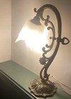 Set Of Two Vintage Solid Brass Lamps  Rare   1940   s 