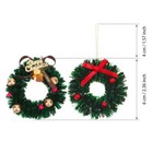 Doll House Miniature Christmas Door Wreath Garland Bell Ornament Home Decor
