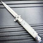 9  Tactical Pearl Spring Assisted Open Blade Folding Edc Pocket Knife With Clip